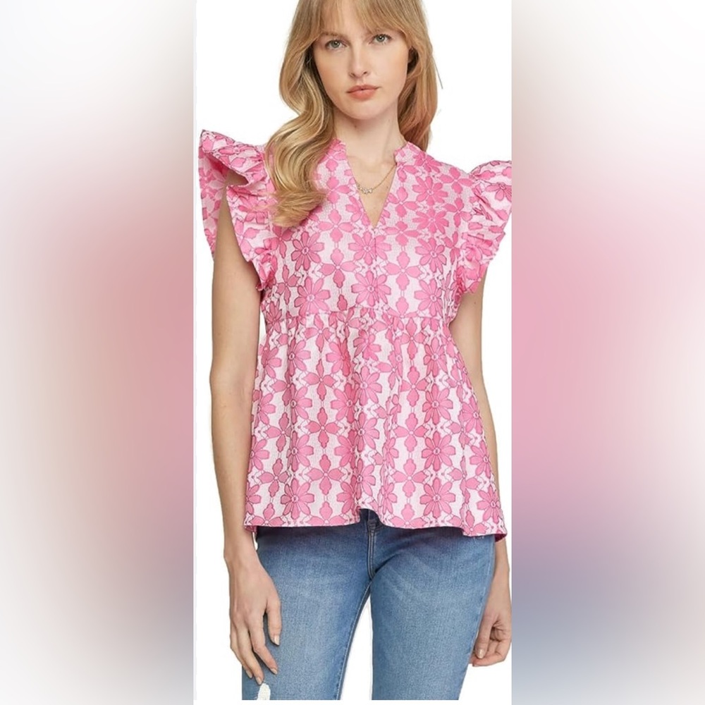 Entro Pink Floral Blouse